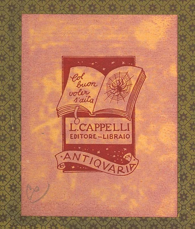 Ex libris Cappelli libraio editore Bologna 1934